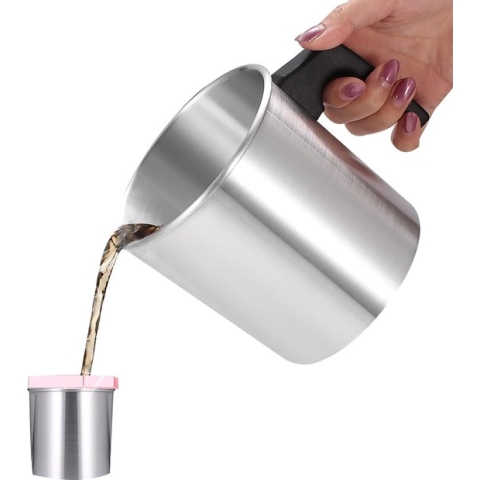 Kaarsensmeltpot, metalen kan voor smeltwas, 1,2 L geurkaars DIY wassmeltpot - kaarsenwarmer voor het maken van kaarsen en het maken van zeep