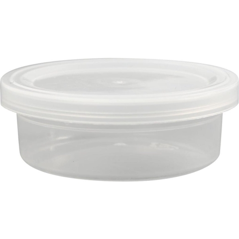 Plastic potje met deksel, h: 24 mm, d: 68 mm, 20 stuks