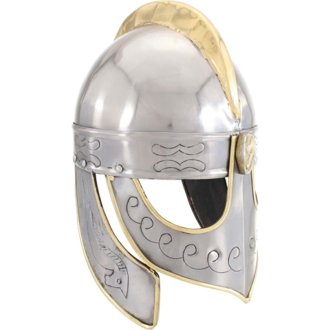 Beowulfhelm replica LARP staal zilverkleurig