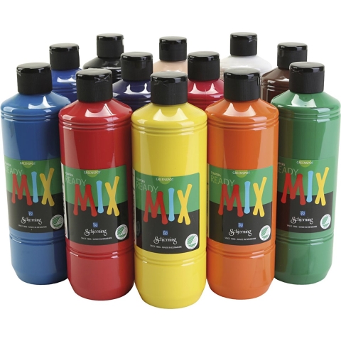 Greenspot plakaatverf. matt. diverse kleuren. 12x500 ml/ 1 doos