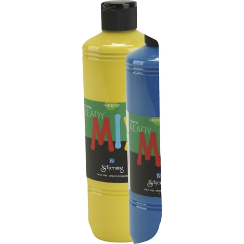 Greenspot plakaatverf. matt. diverse kleuren. 5x500 ml/ 1 doos