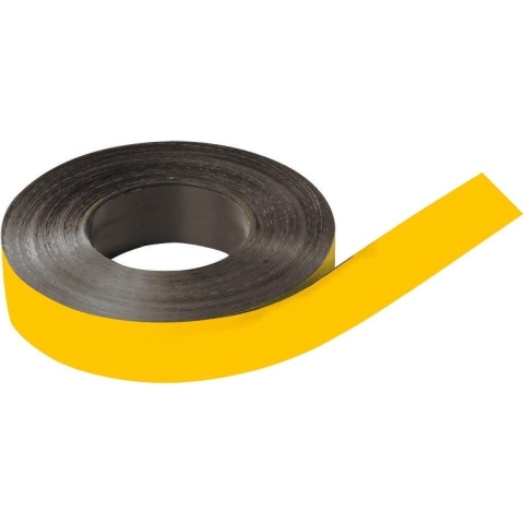 Beschrijfbare magneetband, geel 40mm, 30m/rol