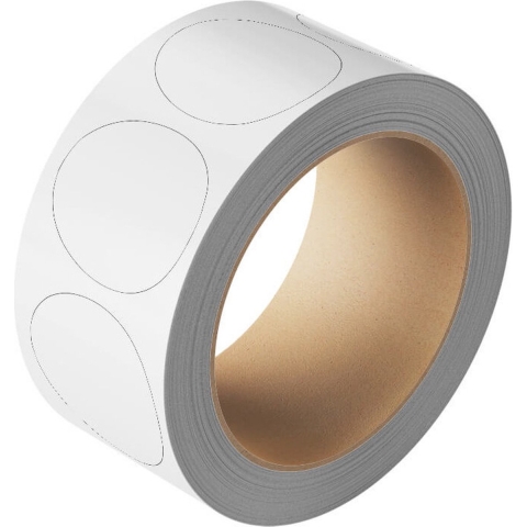 Ronde witte stickers, 25 meter op rol 30 mm - 800 per rol
