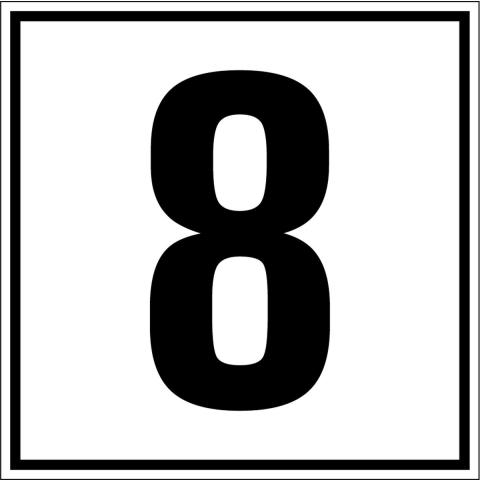 Cijfer sticker 0-9, per stuk 50 x 50 mm - 10 stuks per kaart Cijfer set 0 t/m 9, 10 stuks