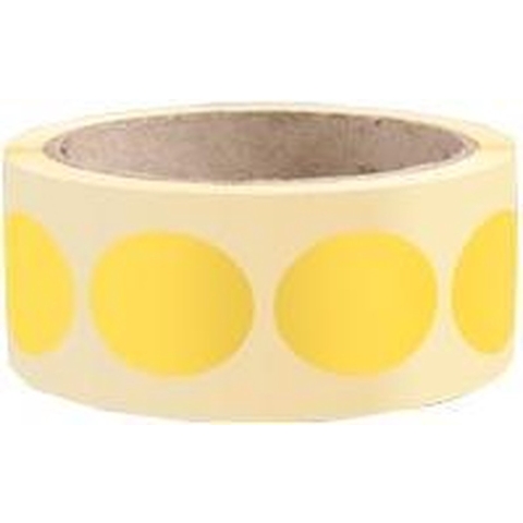 Ronde gele markeringsstickers - zelfklevend papier - 500 stuks op rol Ø 37 mm