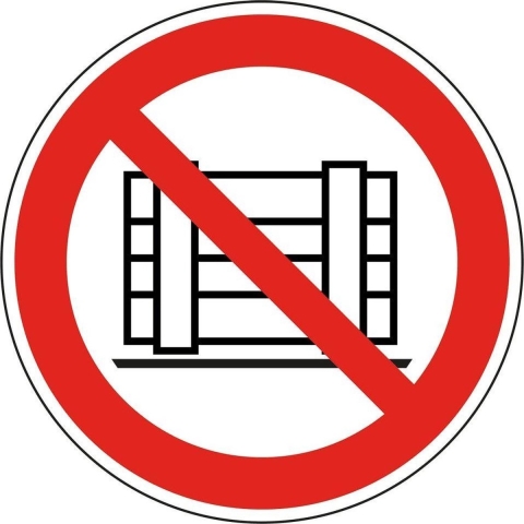 Vloersticker niet neerzetten, extra hoge slipweerstand R13 - 400 mm