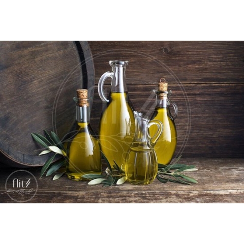 100% Nederlandse Productie! │ Diamond Painting │ Stilleven Olijfolie 02 │ Formaat 60 x 40 cm │ Diamond Painting Pakket Volwassen │ Volledige bedekking │ Vierkant │ Full │ Flitzz Diamond Painting