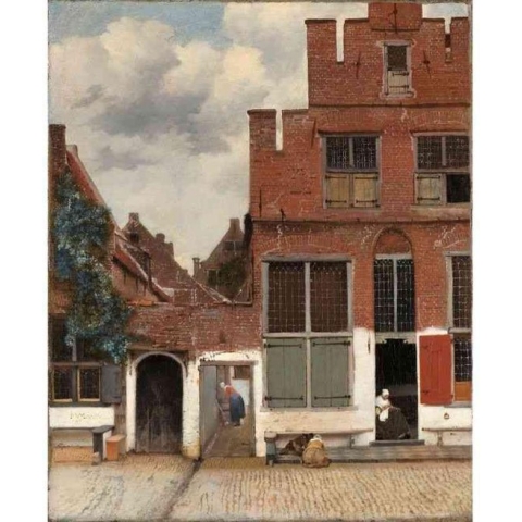 Diamond painting - Gezicht op huizen in Delft van Johannes Vermeer - Oude meesters - Geproduceerd in Nederland - 40 x 60 cm - canvas materiaal - vierkante steentjes - Binnen 2-3 werkdagen in huis