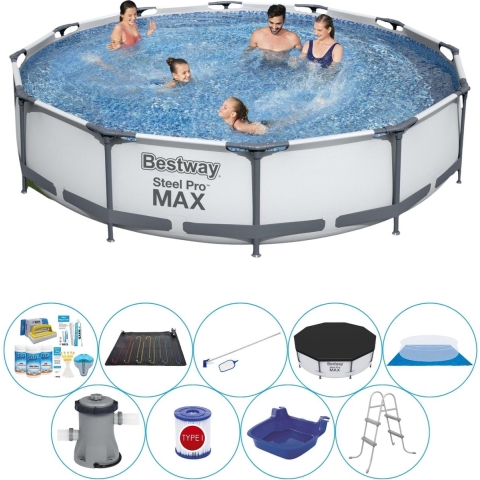 Steel Pro MAX Rond 366x76 cm - Slimme Zwembad Deal