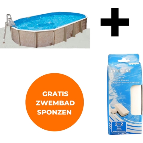 Interline ondertapijt - Onderzeil zwembad 7,30 x 3,60m ovaal - Voor alle zwembaden - Anti bacterieel - Extra isolatie - Inclusief gratis zwembadspons