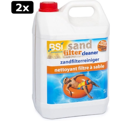 2x BSI - Sand Filter Cleaner - Zwembad - Spa - Reiniger voor zandfilters en filters uit diatomee√´naarde - Verwijdert vet, kalkafzettingen, haren en ander vuil uit de filter - 5 l
