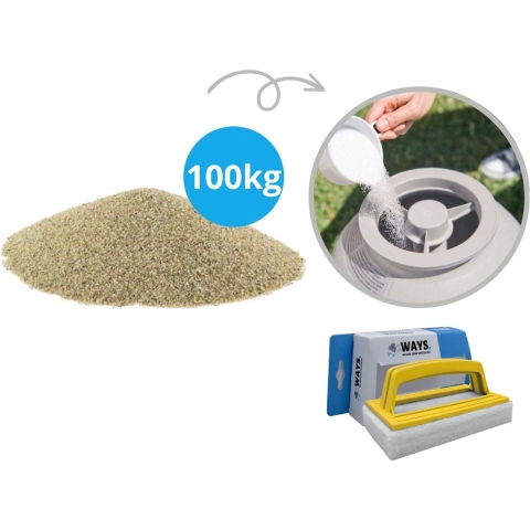 Comfortpool - Voordeelverpakking - Filterzand Zandfilterpomp - Inhoud 100 kg (4 x 25 kilogram) & WAYS scrubborstel