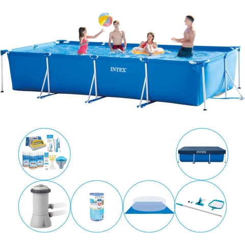 Zwembad Met Accessoires -  Frame Pool Rechthoekig 450x220x84 cm