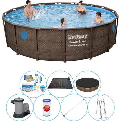 Power Steel Swim Vista ROND 549x122 cm - Zwembad Inclusief Accessoires