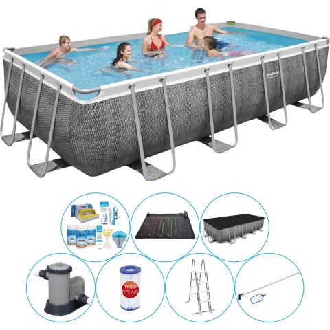 Power Steel Rechthoek Rattan 549x274x122 cm - Zwembad Deal
