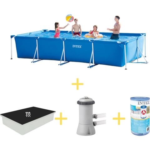Zwembad - Frame Pool - 450 x 220 x 84 cm - Inclusief Solarzeil, Filterpomp & Filter