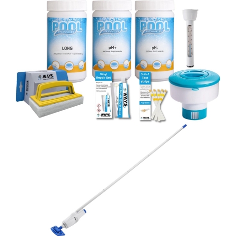 WAYS - Zwembad Onderhoud - Pakket Large & Oplaadbare zwembad stofzuiger