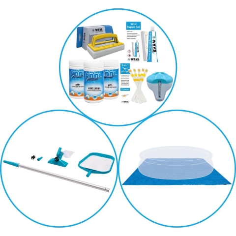 Zwembad Accessoirepakket 3-delig - WAYS Onderhoudspakket & Onderhoudsset & Grondzeil