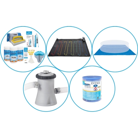 Zwembad Accessoirepakket 4-delig - WAYS Onderhoudspakket & Zwembad verwarming & Filterpomp (28602GS) + Filter & Grondzeil