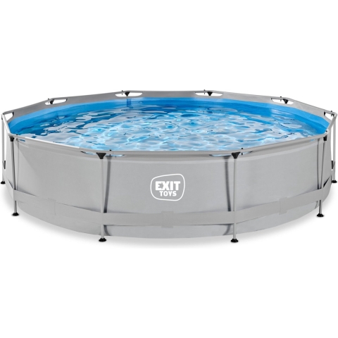 EXIT Soft Grey zwembad ø360x76cm met filterpomp - grijs