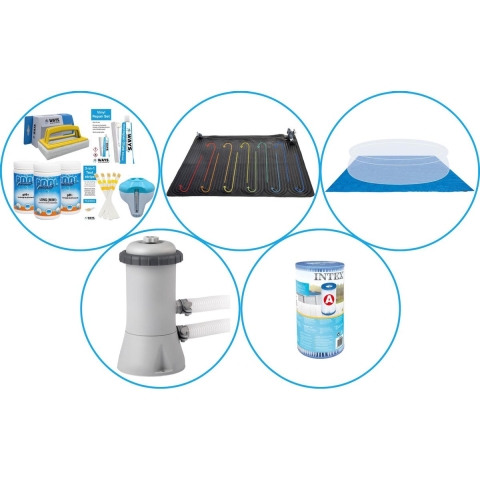 Zwembad Accessoirepakket 4-delig - WAYS Onderhoudspakket & Zwembad verwarming & Filterpomp (28604GS) + Filter & Grondzeil