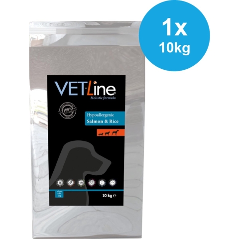 VET-Line - Zalm & Rijst - Hypoallergeen - Honden (1-8 jaar) - Alle rassen - Droogvoer - 10kg
