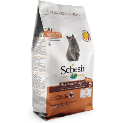 6x Schesir Kattenvoer Dry Sterilized en Overweight 1,5 kg