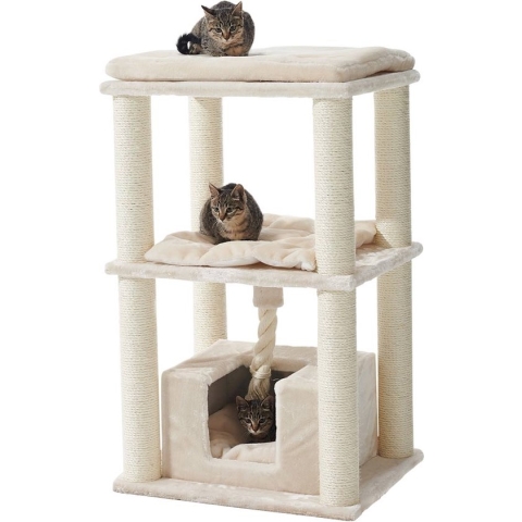 Nobby Krabmeubel Brida - Krabpaal - Huisje - Creme - Beige - Touw - 60 x 48 x 90 cm