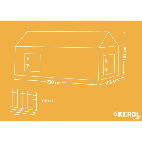 Kerbl Deluxe Konijnenren - 220 x 103 x 103 cm