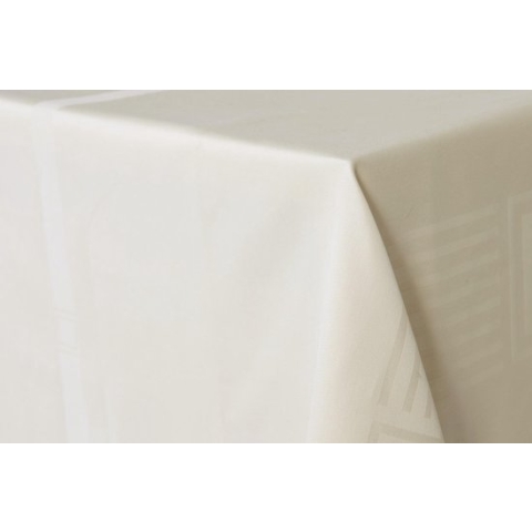 Damast Tafelkleed Zand lineair 220x220cm De Witte Lietaer