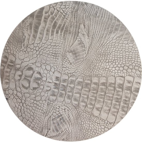 Coaster Queen - Placemats - Leer - Croco - Grijs - Rond - 2 Stuks