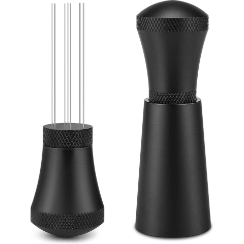 WDT Tool, espresso-naald, koffiedistributeur met standaard, koffiegereedschap met 7 naalden 0,35 mm voor espresso barista-gereedschap, design koffietamperset