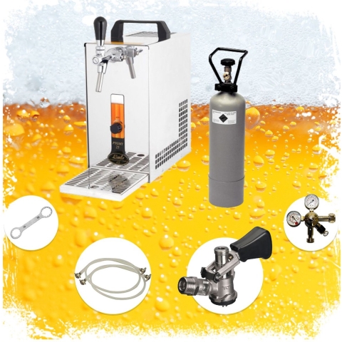 Complete set biertap,Tapsysteem, Biertap, PYGMY 25 LE, 1-kraans droogkoeler, 30 liter/uur - Beertender, Thuistap, Bierkoeler, Green Line