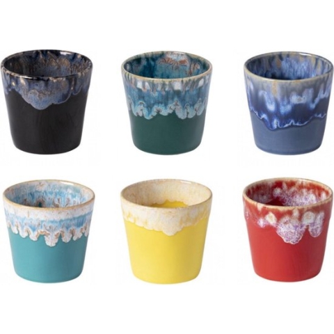 Cactula Costa Nova  - servies - lungo kop - Grespresso - Set van 6 in 6 kleuren - Vibrant - aardewerk -  H 7,5 cm