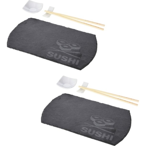 Porseleinen sushi servies/serveerset voor 1 personen 4-delig - Sushi eetset