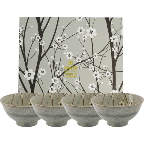Tokyo Design Studio - Grey Soshun - Kommen set - 4 stuks - 16x8cm 600ml
