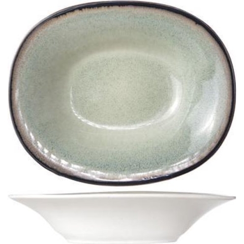 Cosy & Trendy Fez Green Diep Bord - Ovaal - 17.5 cm x 21.5 cm - Set-6
