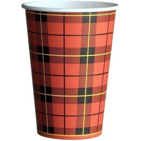 Kartonnen koffiebekers - Schotse/Scotty Ruit - 180ml (7,5oz) - 25  x 100 stuks - 2500