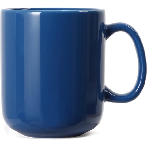 600 ml Grote Mok, Smilatte M016 Eenvoudige Keramische Porseleinen Boss Koffiekop Mok met Handvat voor Vader Mannen, Blauw
