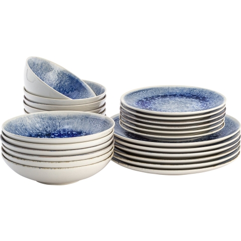 Lite-Body Serviesset Hermes reliëf - 24 delig - 6 personen - Blauw