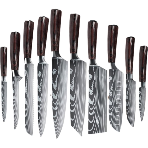 Nolad® Professionele Keukenmessen - 10-delige Messenset - Messensets