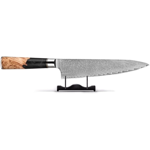 Shinrai Japan - Japans Koksmes 20 cm - Koksmes - Damascus Mes - Epoxy Onyx - Met Luxe Geschenkdoos
