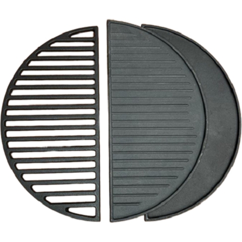 Set gietijzeren grillplaat en grillrooster - M - 38 cm