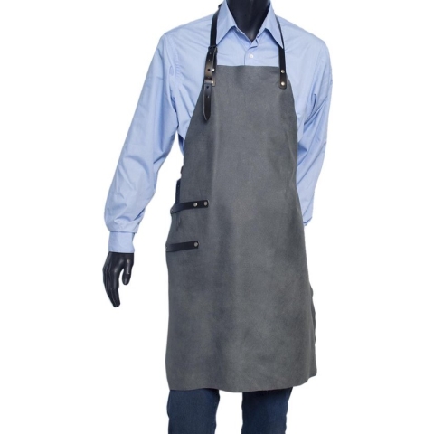 BBQ Schort Leer - Schort Leer - Grijsblauwe Leren Schort Dames Of Grijsblauwe Leren Schort Heren – Leren Barbecue Schort – 85 cm x 61 cm
