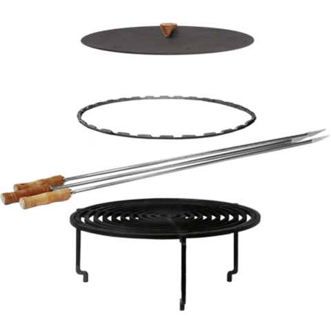 OFYR 100 - Grill Accessoires Set Premium - Doofdeksel - Spiezen Ring - 3 stuks spiezen - Grill rooster - Grill houder