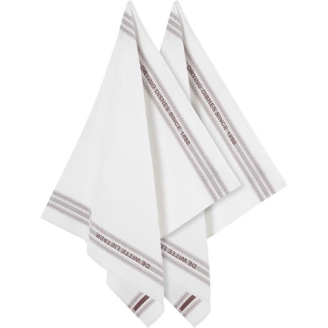 De Witte Lietaer keukenhanddoek - Theedoek Dish, Champignon - 6 stuks - 65 x 70 cm - Katoen/Linnen
