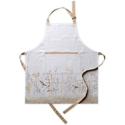 100% katoen 1-delig keukenschort met verstelbare halslijn en middenzak lange banden voor dames/heren lente/zomer