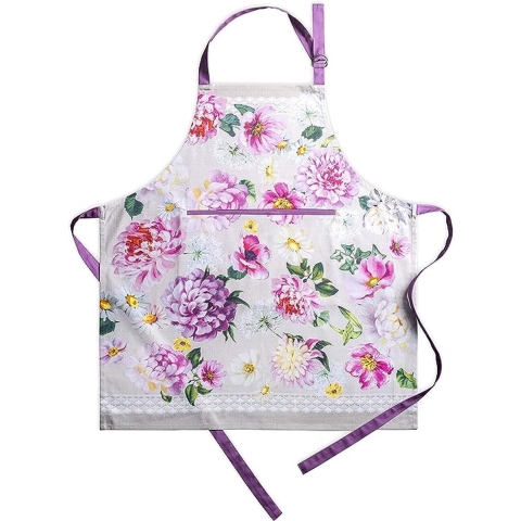 100% katoen 1-delig keukenschort met verstelbare halslijn en middenzak lange banden voor dames/heren lente/zomer