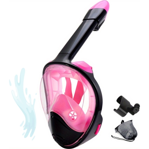 Snorkelmasker - Volwassenen - Snorkel - Snorkelset - Duikbril - Full Face - L/XL - Roze