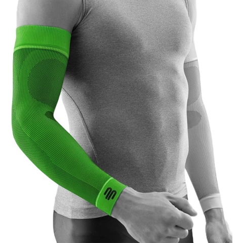 Bauerfeind Sport Compressie Arm Sleeve - Groen - Extra Lange Sleeve - Per paar